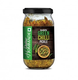 Dabur Teekhi Green Chilli Pickle  Glass Jar  400 grams